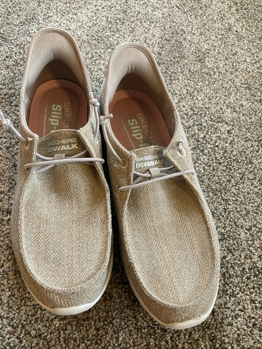 Skechers Women's Slip-ins 8 GO WALK Joy Moc Toe Shoes Fantasia Gold Gently Used